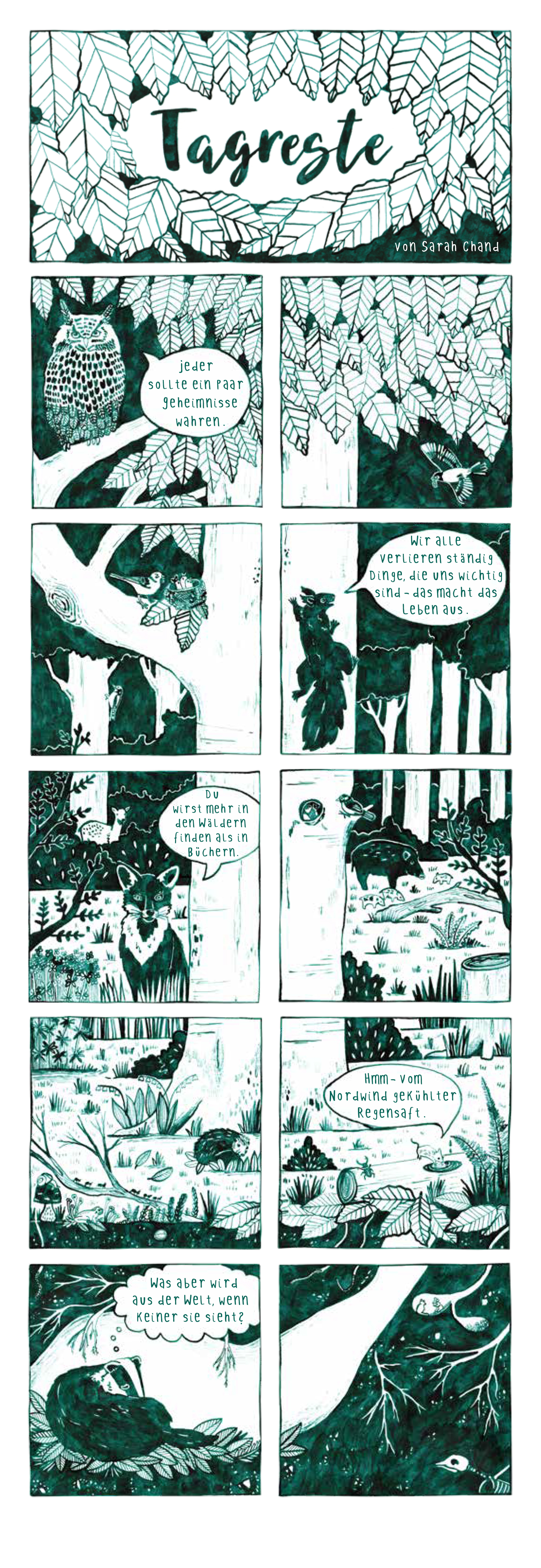 Comicstrip von Sarah Chand fuer das Comicmagazin Pure Fruit (Ausgabe 15)