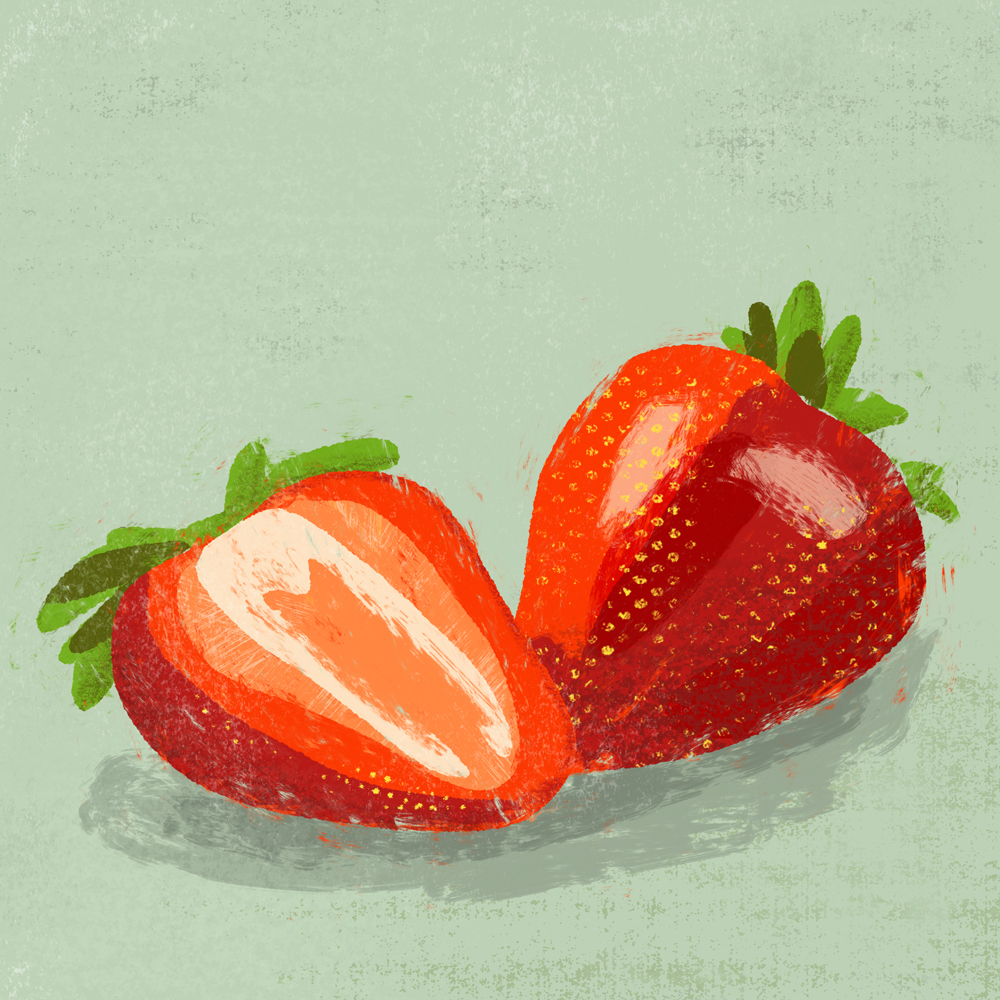 sarah chand food illustration erdbeere (digitale illustration)